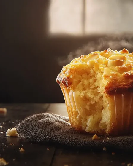 recette Muffins pêche et amandes effilées